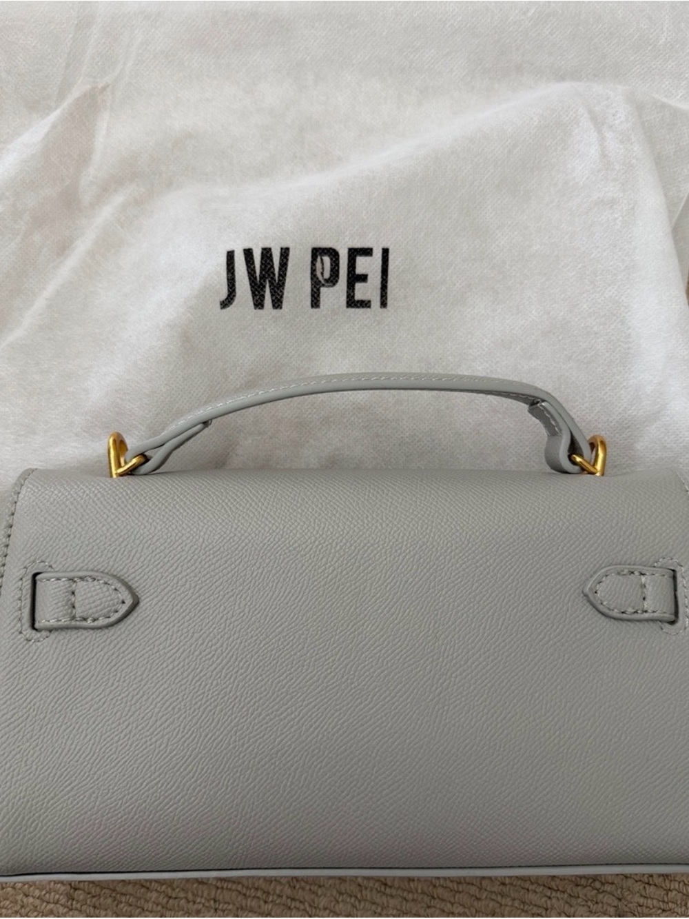 JW PEI Light Gray Top-Handle Satchel with Gold Hardware - Picture 2 of 7